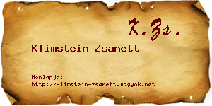 Klimstein Zsanett névjegykártya