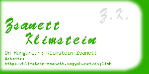 zsanett klimstein business card